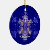 Blauer und goldener Weihnachtsschmuck - individuel (Rechts)