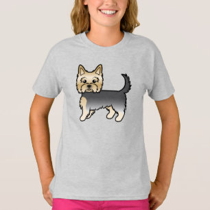 Blauer und goldener Yorkshire Terrier Yorkie Carto T-Shirt