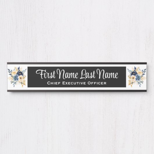 Blauer und goldfarbener Bürotor Zeichen Name Plate Türschild (Vorderseite )