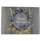 Blauer und goldfarbener Kraut Große Geschenktüte (Rückseite)