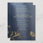 Blauer und Goldflorenteich Einladung Hochzeit (Vorne/Hinten)