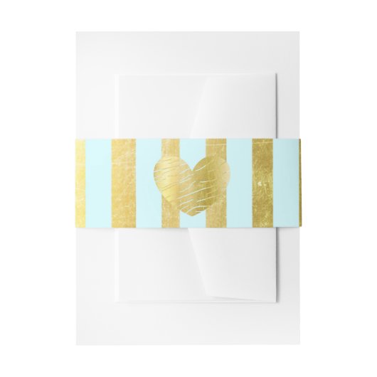 Blauer und goldgestreifter Bauchband Einladungsbanderole (Vorderseite Beispiel)