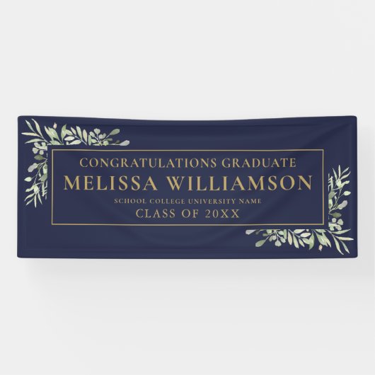 Blauer und goldgrüner Abschluss Banner (Horizontal)