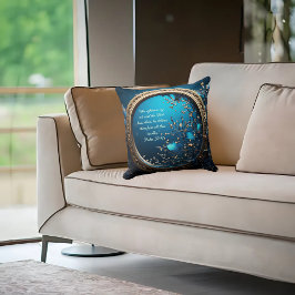 Blauer und gottlicher Rahmen individuell anpassbar Kissen