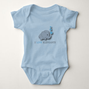 Blauer und grauer Baby-Elefant Baby Strampler