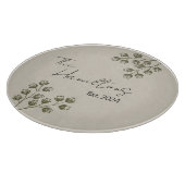 Blauer und grauer Blütenschneider im Neujahr Schneidebrett (Ecke)