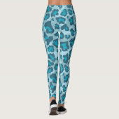 Blauer und grauer Leopardenprint Leggings (Rückseite)