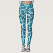 Blauer und grauer Leopardenprint Leggings (Vorderseite)