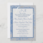 Blauer und grauer Marmor Einladung zur Hochzeit (Vorderseite)