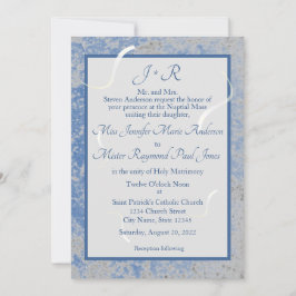 Blauer und grauer Marmor Einladung zur Hochzeit