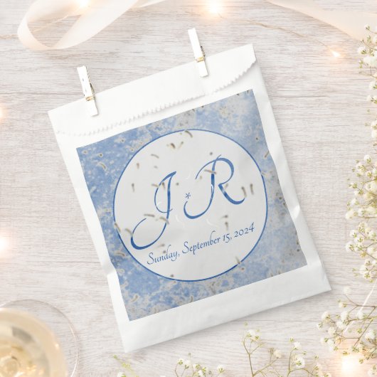 Blauer und grauer Marmor-Gastgeschenk Hochzeit Geschenktütchen (Ausgeschnitten)