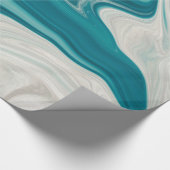 Blauer und grauer Marmorstein Geschenkpapier (Ecke)