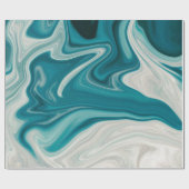 Blauer und grauer Marmorstein Geschenkpapier (Flach)