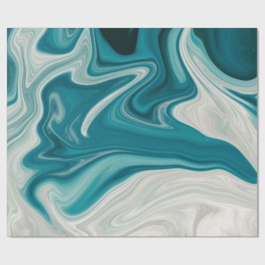 Blauer und grauer Marmorstein Geschenkpapier (Flach)