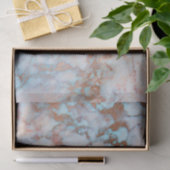 Blauer und grauer Marmorstein und brauner Glitzer Seidenpapier (Geschenk)