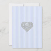 Blauer und grauer romantischer Text Hochzeitsempfa Einladung (Rückseite)