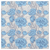 Blauer und Graupferde Blumenvektor Stoff (Muster)