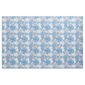 Blauer und Graupferde Blumenvektor Stoff (Fat Quarter (45,7 x 55,9 cm))