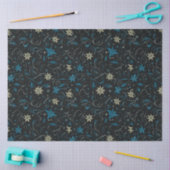 Blauer und grüne Blumen und Weinberge Weihnachten Seidenpapier (Basteln)