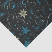 Blauer und grüne Blumen und Weinberge Weihnachten Seidenpapier (Ausschnitt)