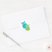 Blauer und Grüne Eier Runder Aufkleber (Umschlag)