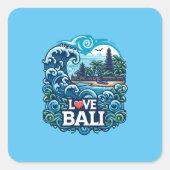 Blauer und grüne Liebe Bali Sticker (Vorderseite)