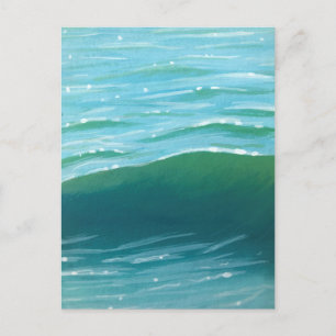 Blauer und grüne Waves zeichnen Print Postkarte
