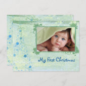 Blauer und grüner Baum-erste Feiertagspostkarte (Vorne/Hinten)