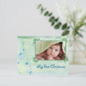 Blauer und grüner Baum-erste Feiertagspostkarte (Stehend Vorderseite)