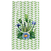 Blauer und grüner Blumengarten Kleine Geschenktüte (Vorderseite)
