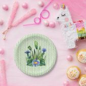 Blauer und grüner Blumengarten Pappteller (Party)