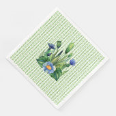 Blauer und grüner Blumengarten Serviette (Ecke)