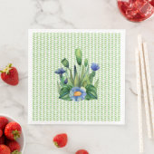 Blauer und grüner Blumengarten Serviette (Beispiel)