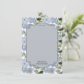 Blauer und grüner Blütenblock Print Boy Birthday Dankeskarte (Stehend Vorderseite)