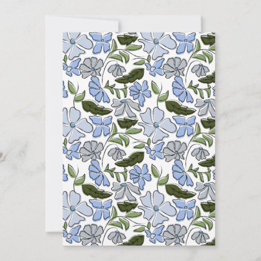 Blauer und grüner Blütenblock Print Boy Birthday Einladung (Rückseite)