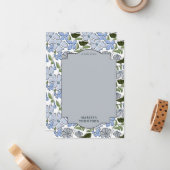 Blauer und grüner Blütenblock Print Boy Birthday Mitteilungskarte (Vorderseite/Rückseite Beispiel)