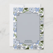 Blauer und grüner Blütenblock Print Boy Birthday Mitteilungskarte (Vorderseite)