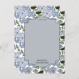 Blauer und grüner Blütenblock Print Boy Birthday Mitteilungskarte