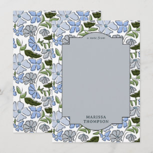 Blauer und grüner Blütenblock Print Boy Birthday Mitteilungskarte