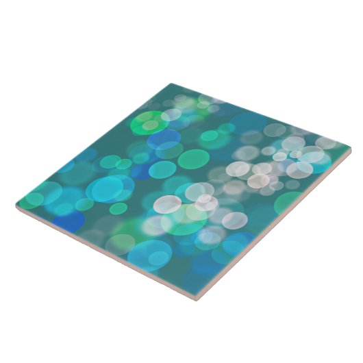 Blauer und grüner Bokeh-Kreis Fliese (Seite)