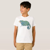 Blauer und grüner Chamäleon T-Shirt (Vorne ganz)