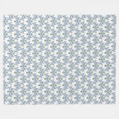 blauer und grüner Damast-Ornament-Punktualismus Fleecedecke (Vorderseite (Horizontal))
