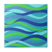 Blauer und grüner Entwurf der Ozeanwelle Fliese (Vorderseite)