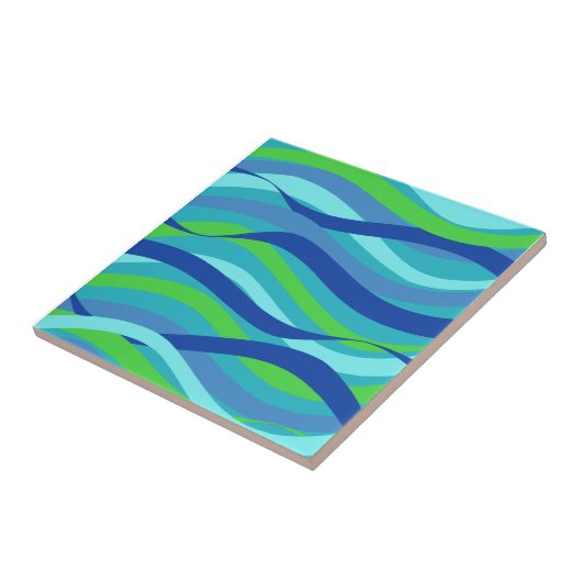 Blauer und grüner Entwurf der Ozeanwelle Fliese (Seite)