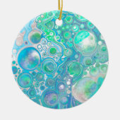 Blauer und grüner Farbeffekt von Meerglas Keramik Ornament (Vorne)