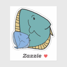 Blauer und grüner Fisch Aufkleber