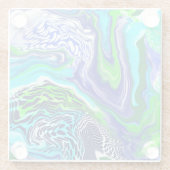 Blauer und grüner Fluid Art Pour Painting Effect G Glasuntersetzer (Rückseite)