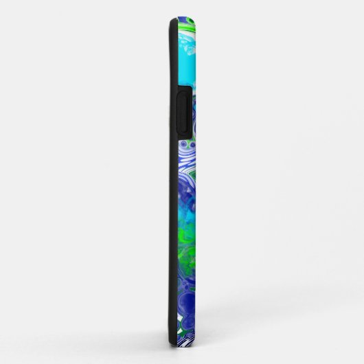 Blauer und grüner Flüssigkeits-Kunstdruckeffekt Case-Mate iPhone Hülle (Hinten/Rechts)