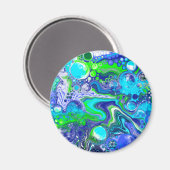 Blauer und grüner Flüssigkeits-Kunstdruckeffekt Magnet (Vorderseite/Rückseite)