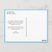 Blauer und grüner Geburtszettel Vielen Dank, Postc Postkarte (Rückseite)